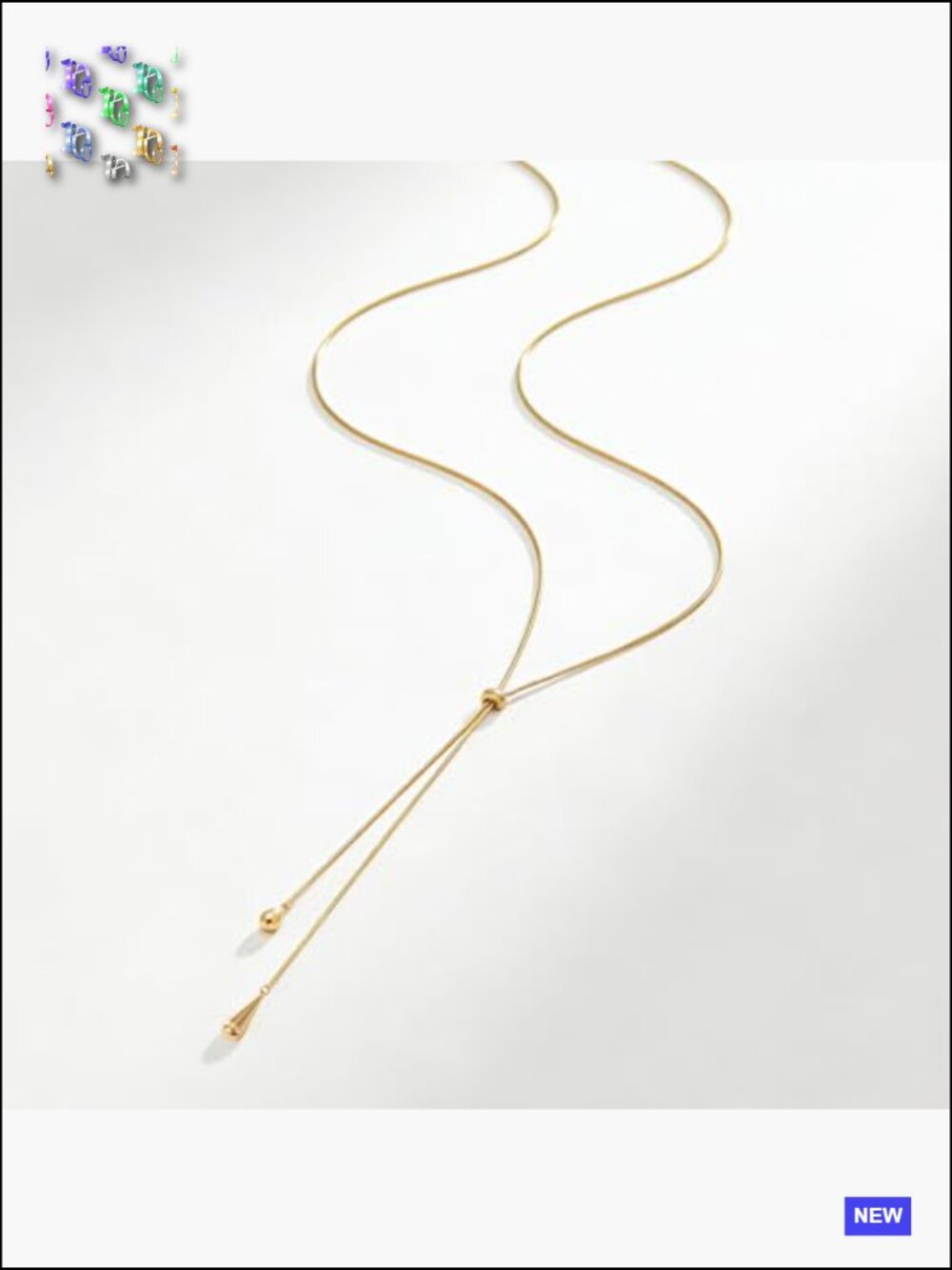 Dainty Lariat Necklace Adjustable Gold Long Y Drop Chain Minimalist Jewelry - Picture 6 of 7